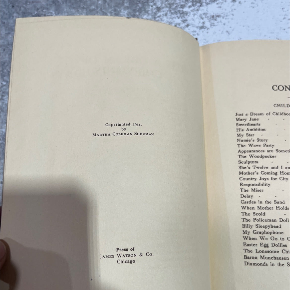 just a dream of childhood days and other verses book, by martha coleman sherman, 1914 Hardcover image 3