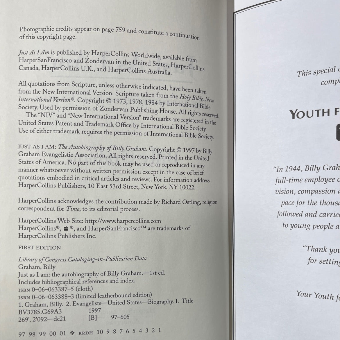 just as i am the autobiography of billy graham book, by billy graham, 1997 Hardcover image 3