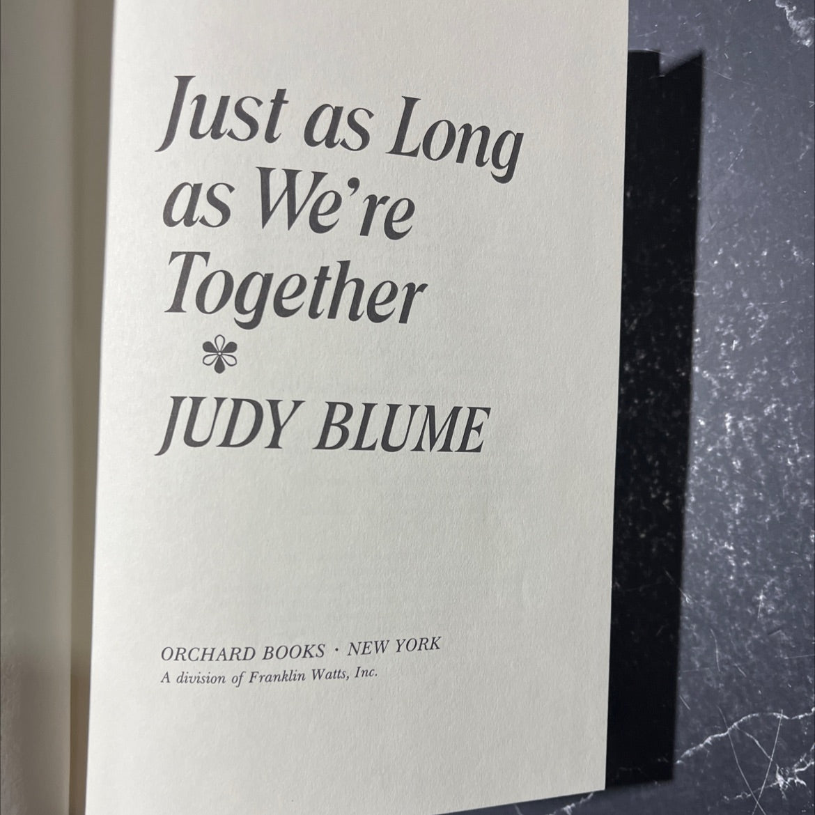 just as long as we're together book, by judy blume, 1987 Hardcover image 2