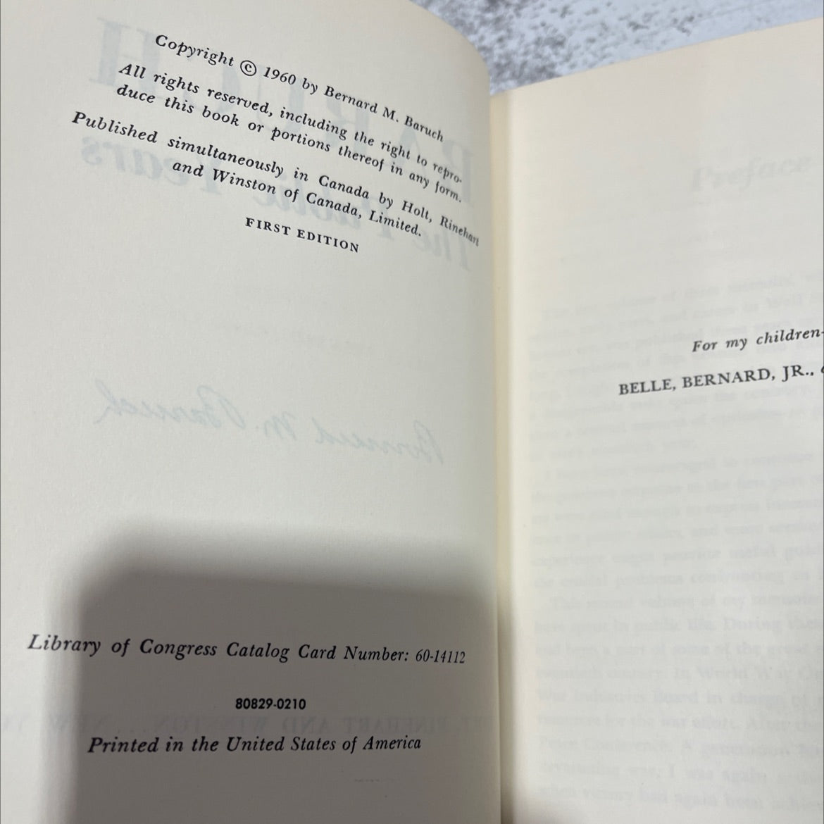 just baruch the public years mouth taste book, by bernard m. baruch, 2012 Hardcover image 3