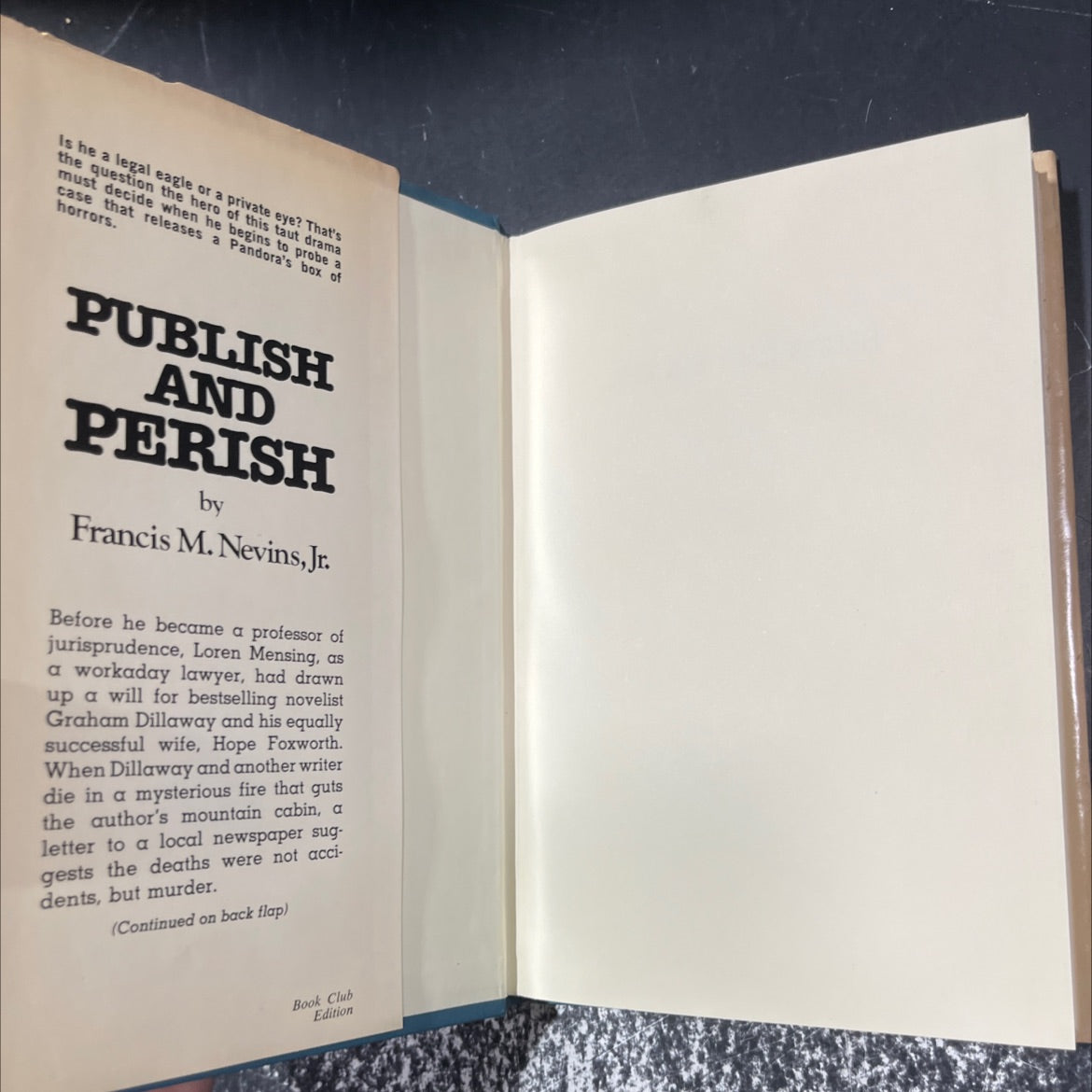 ka halibut publish and perish book, by Francis M. Nevins, Jr., 1975 Hardcover image 4