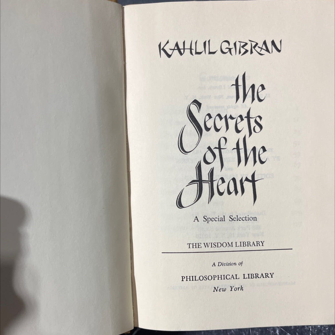 kahlil gibran the secrets of the heart a special selection book, by kahlil gibran, 1971 Hardcover image 2