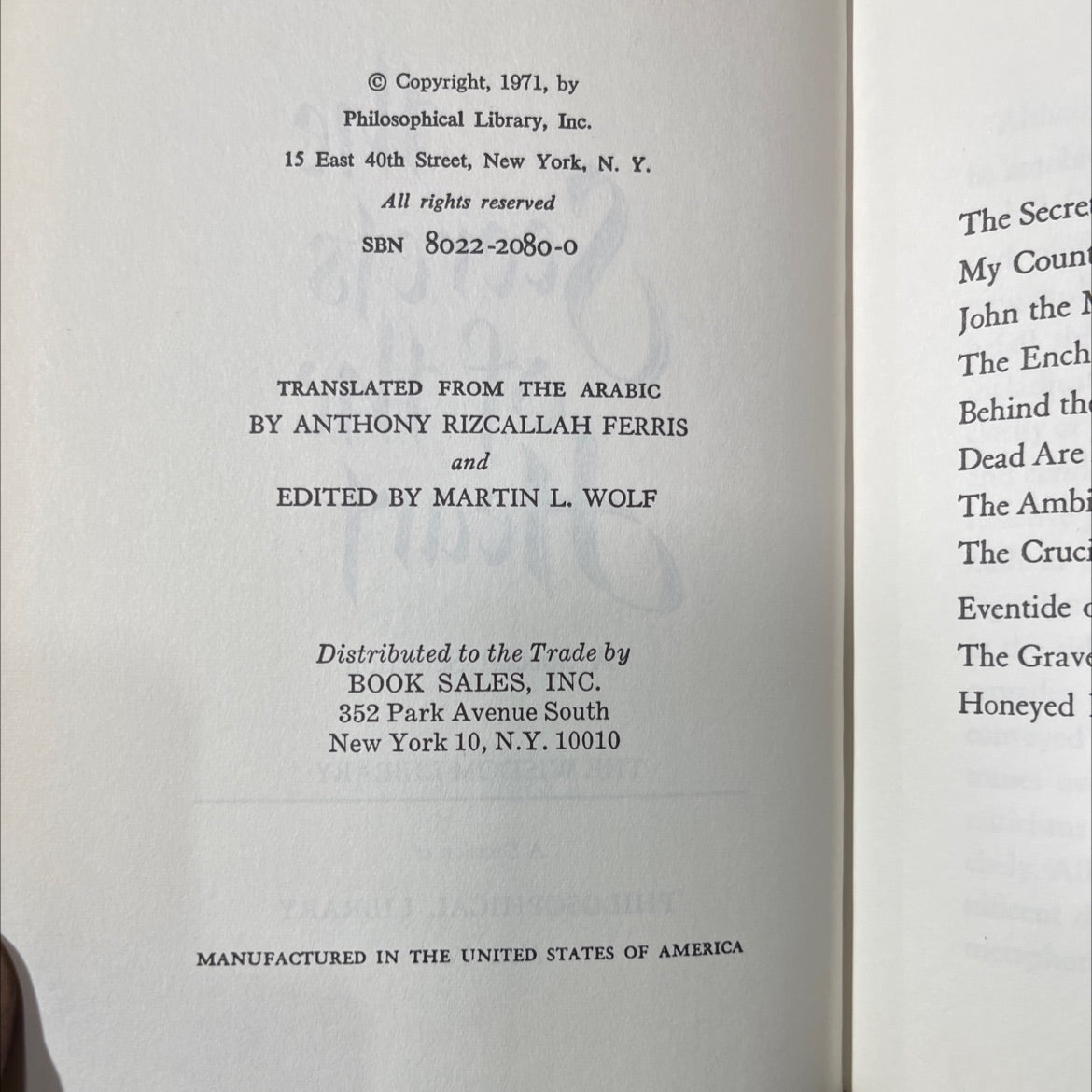 kahlil gibran the secrets of the heart a special selection book, by kahlil gibran, 1971 Hardcover image 3