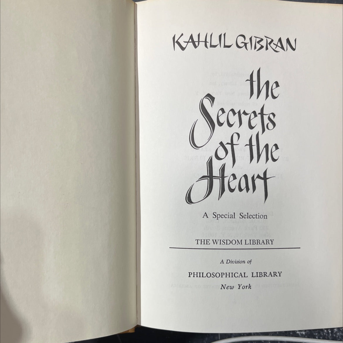 kahlil gibran the secrets of the heart a special selection book, by kahlil gibran, 1971 Hardcover image 2