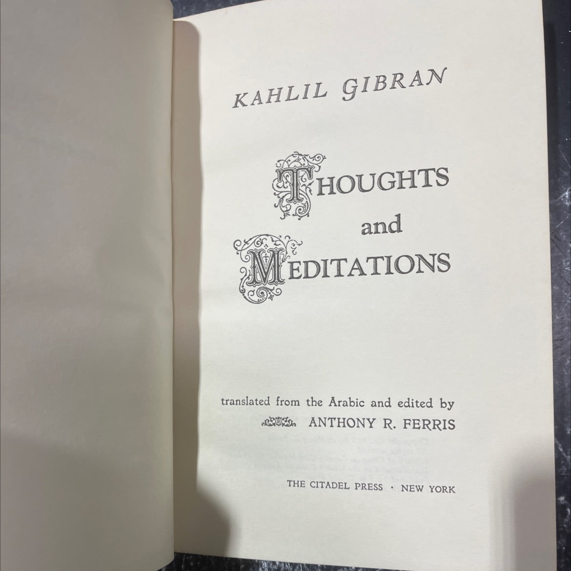 kahlil gibran thoughts and meditations book, by kahlil gibran, 1969 Hardcover image 2