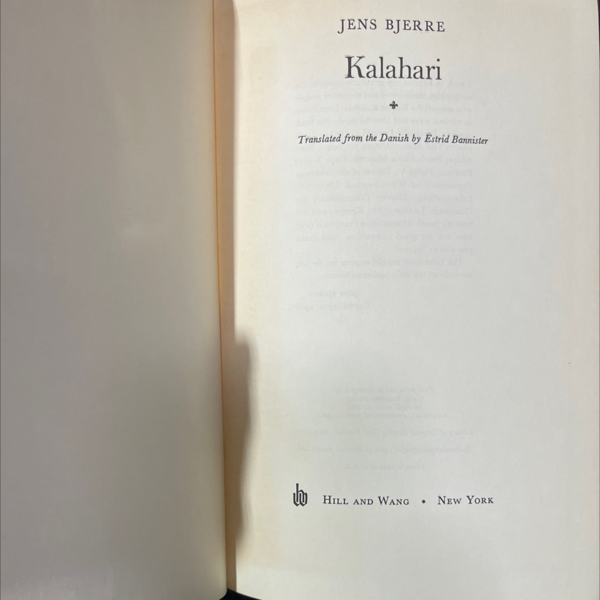 kalahari book, by jens bjerre, 1960 Hardcover image 2