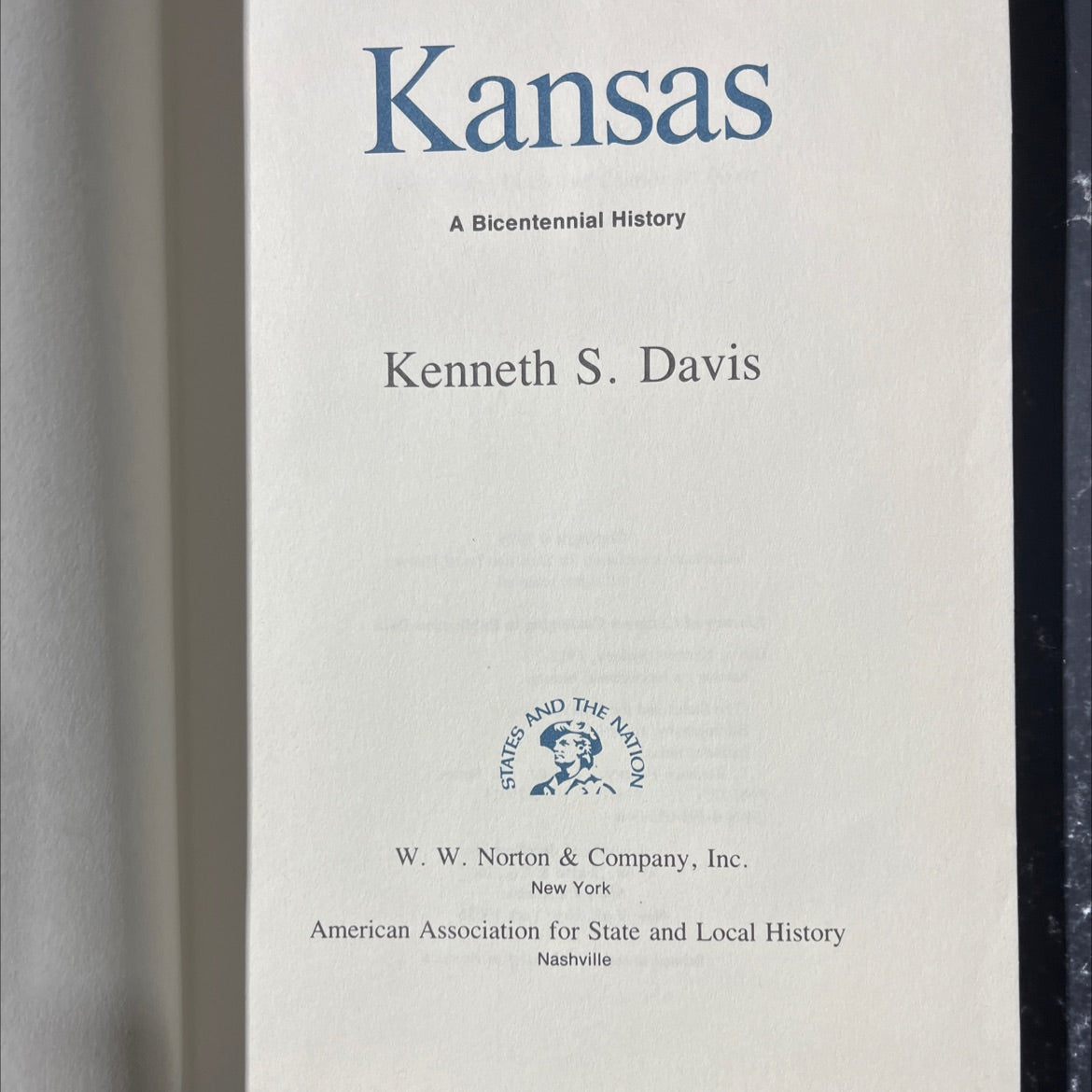 kansas a bicentennial history book, by kenneth s. davis, 1976 Hardcover image 2