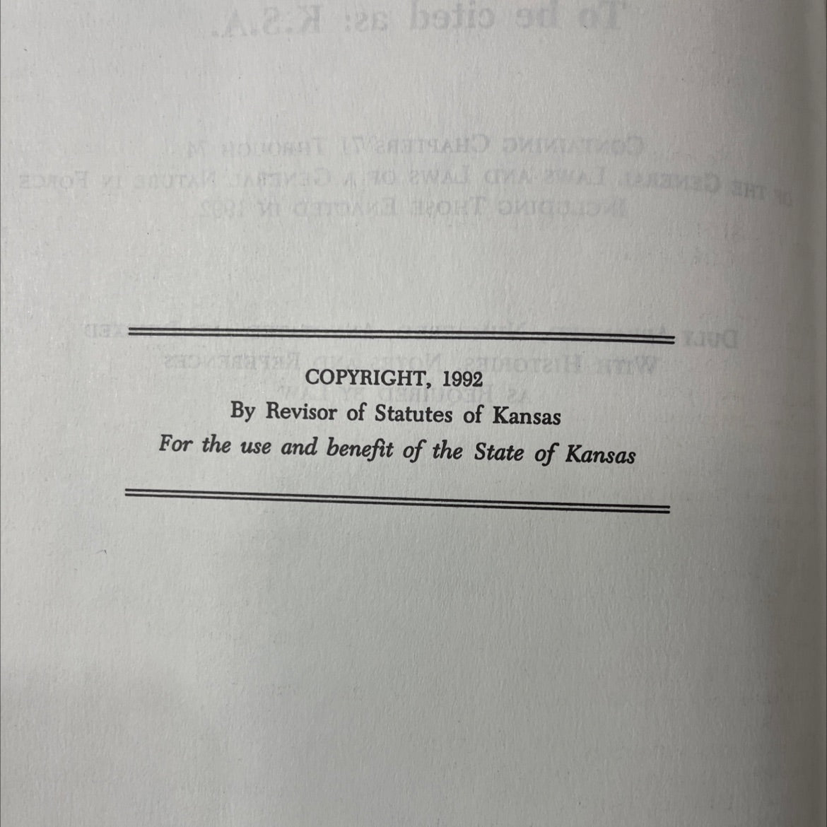 kansas statutes annotated volume 5a book, by office of revisor of statutes of kansas, 1992 Hardcover image 3