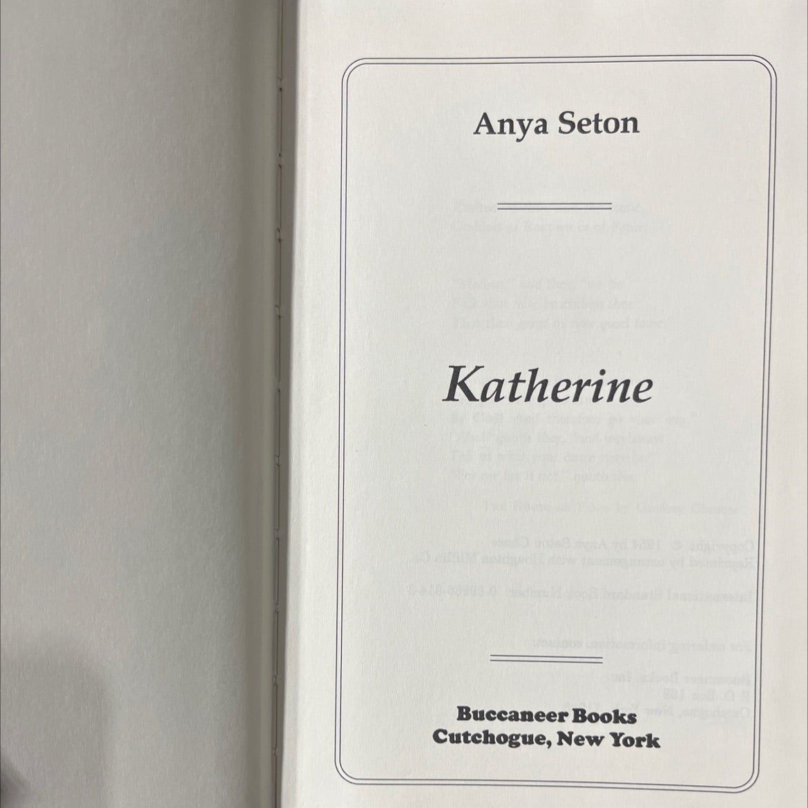 katherine book, by anya seton, 1954 Hardcover image 2