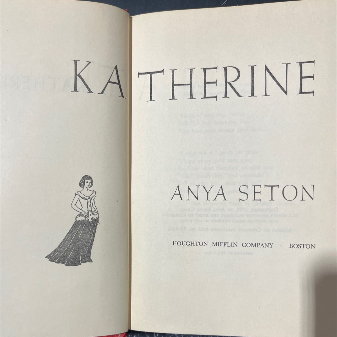 katherine book, by anya seton, 1954 Hardcover image 2