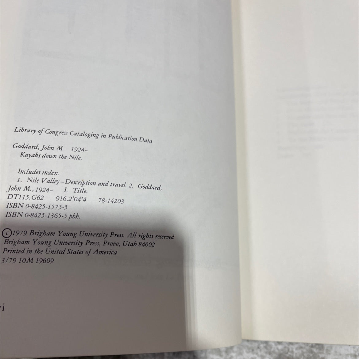 kayaks down the nile book, by John M Goddard, 1979 Hardcover image 3