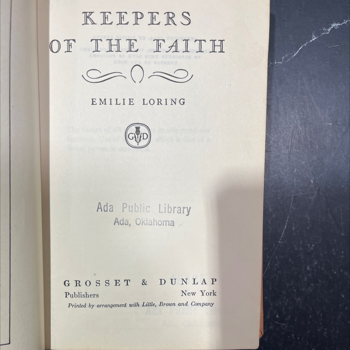keepers of the faith book, by emilie loring, 1944 Hardcover image 2