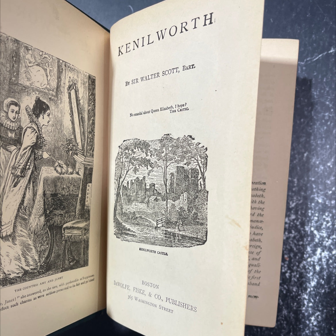 kenilworth book, by sir walter scott, 1970 Hardcover image 3