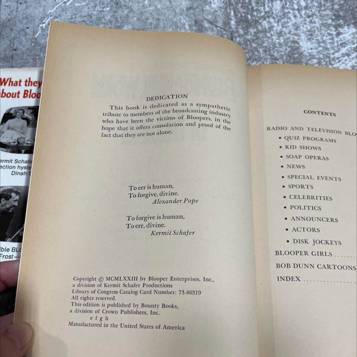 kermit schafer's blunderful world of bloopers book, by kermit schafer, 1973 Hardcover image 3