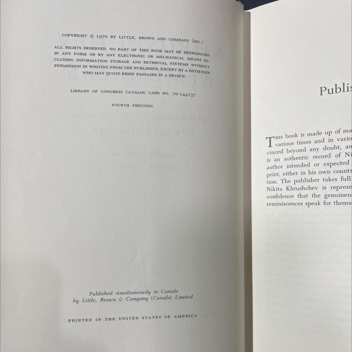 khru shchev remembers book, by nikita khru shchev, 1970 Hardcover image 3