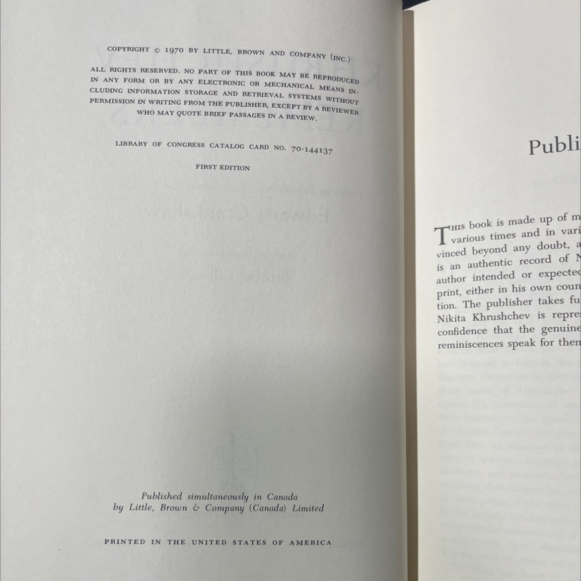 khru shchev remembers book, by nikita khru shchev, 1970 Hardcover image 3