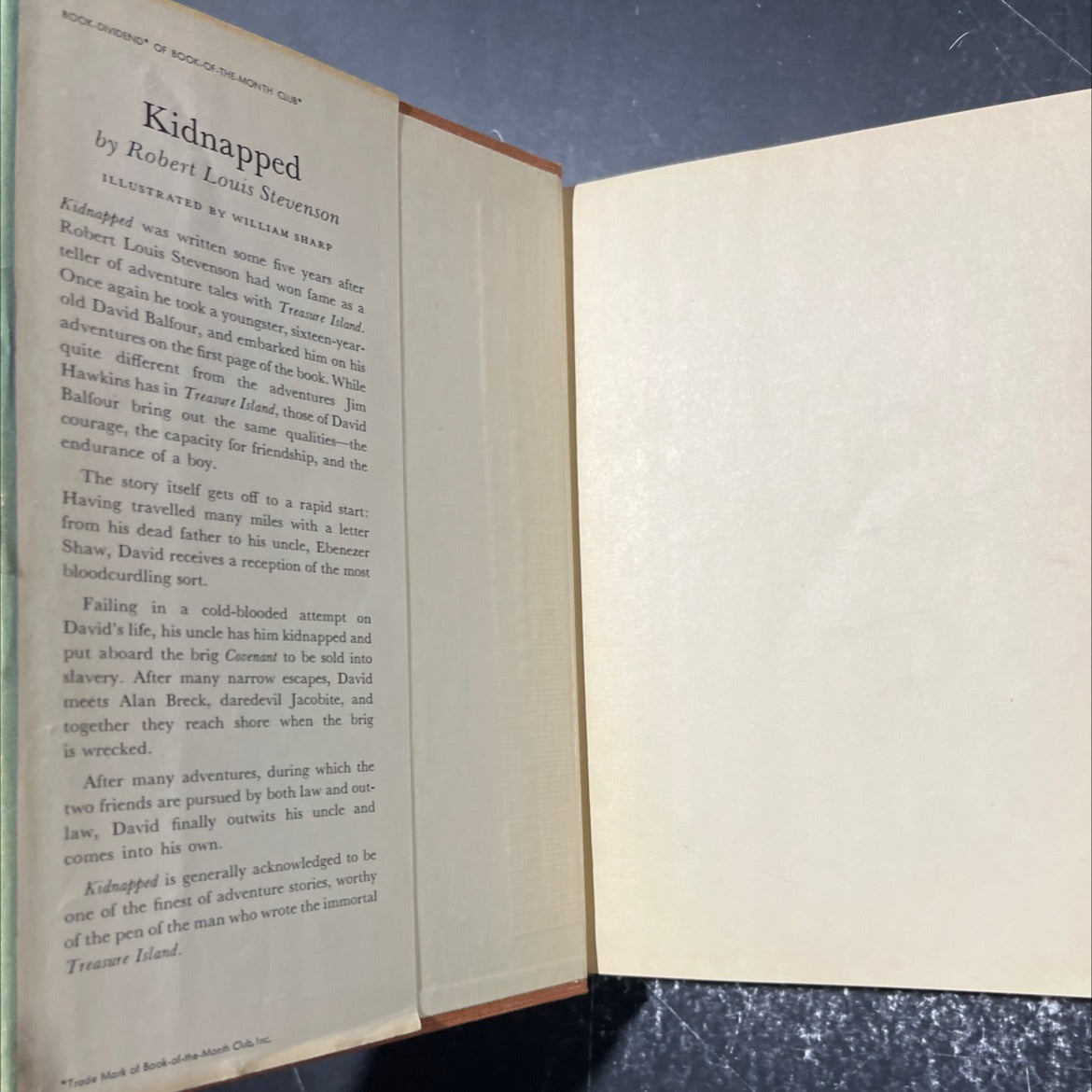 kidnapped book, by robert louis stevenson, 1949 Hardcover image 4