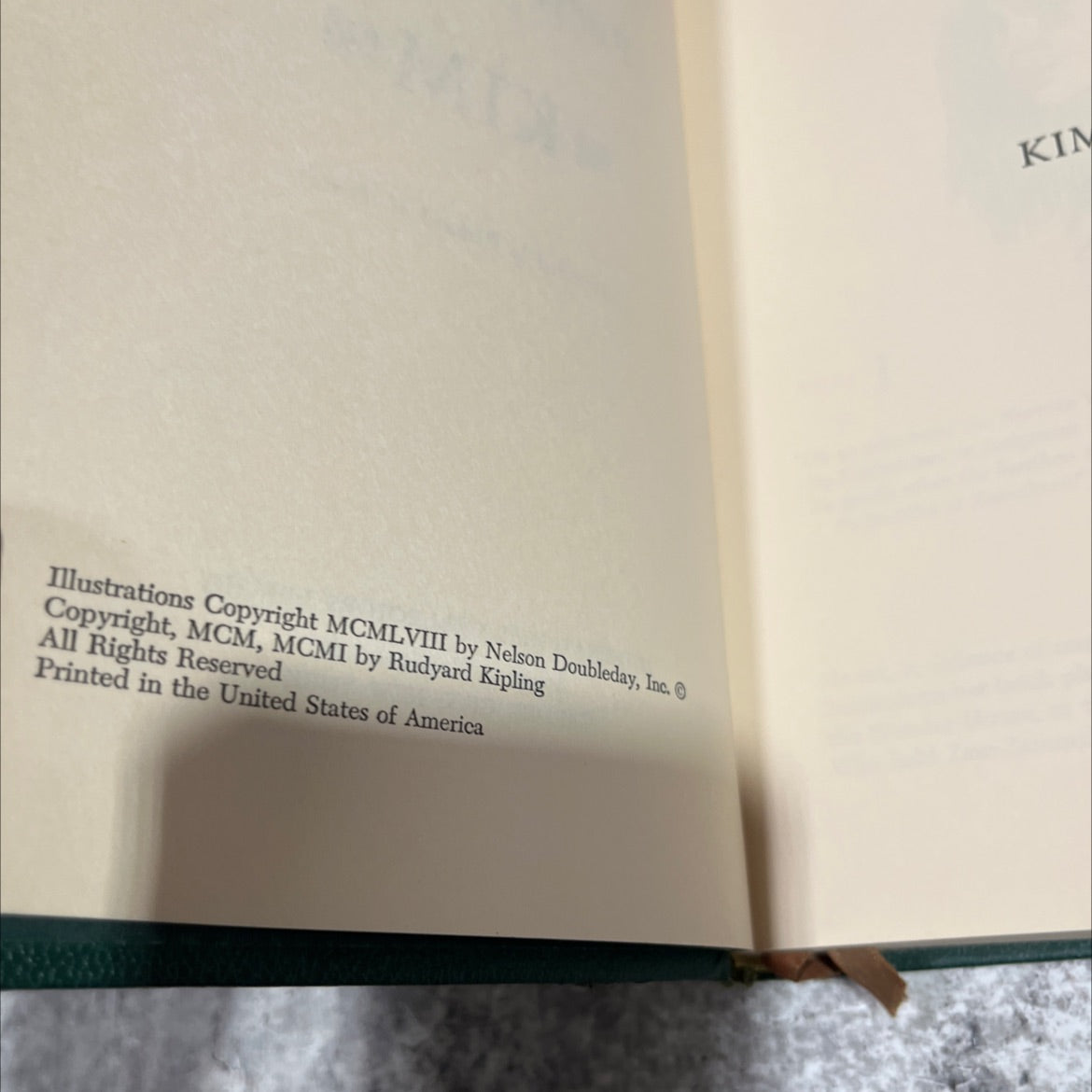 kim book, by rudyard kipling, 1958 Hardcover image 3