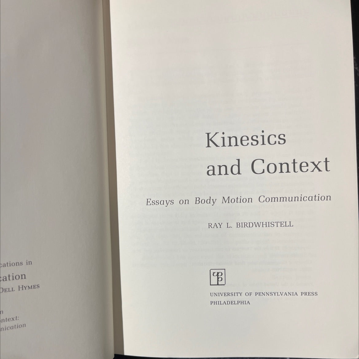 kinesics and context essays on body motion communication book, by ray l. birdwhistell, 1970 Hardcover image 2