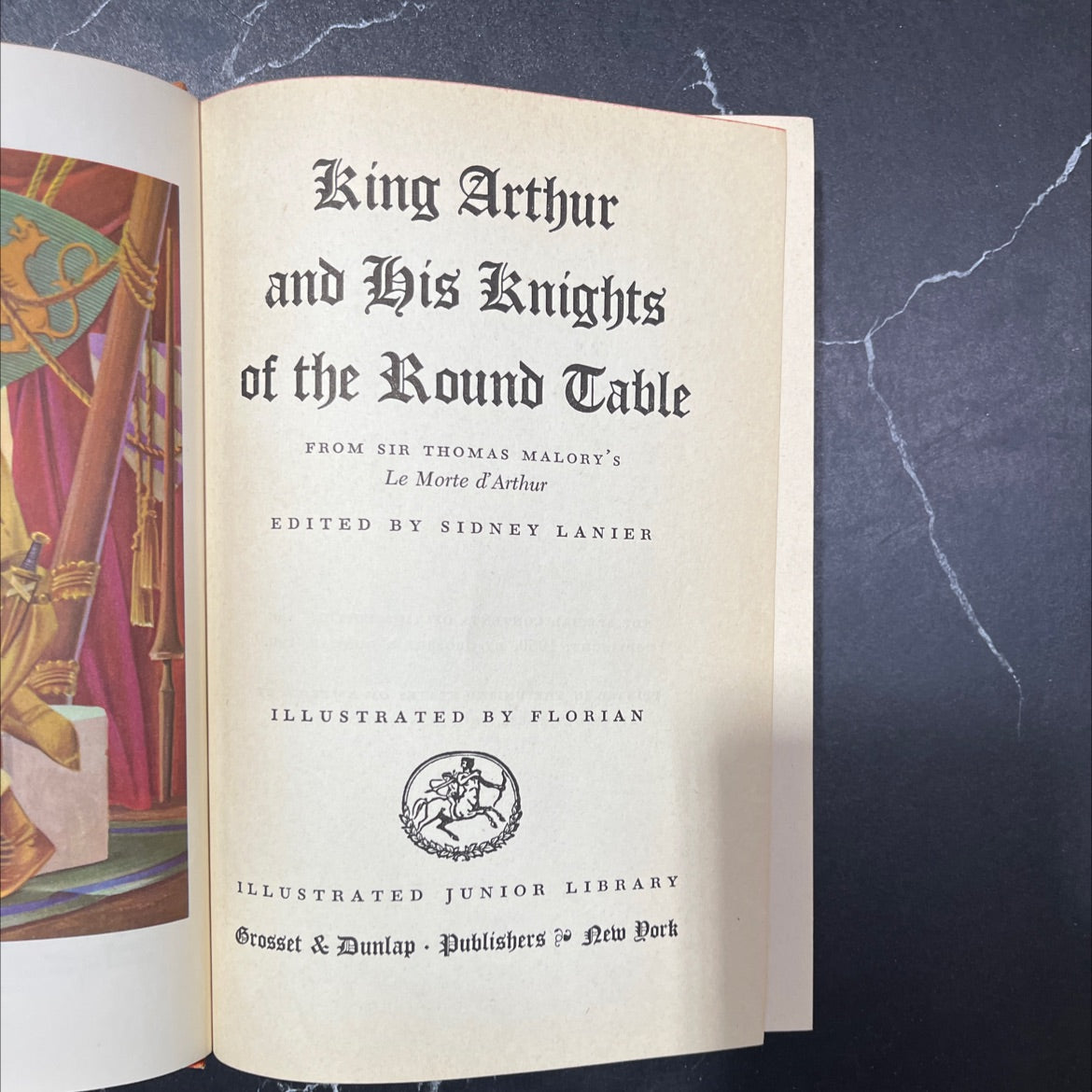 king arthur and his knights of the round table book, by sir thomas malory, 1950 Hardcover image 2