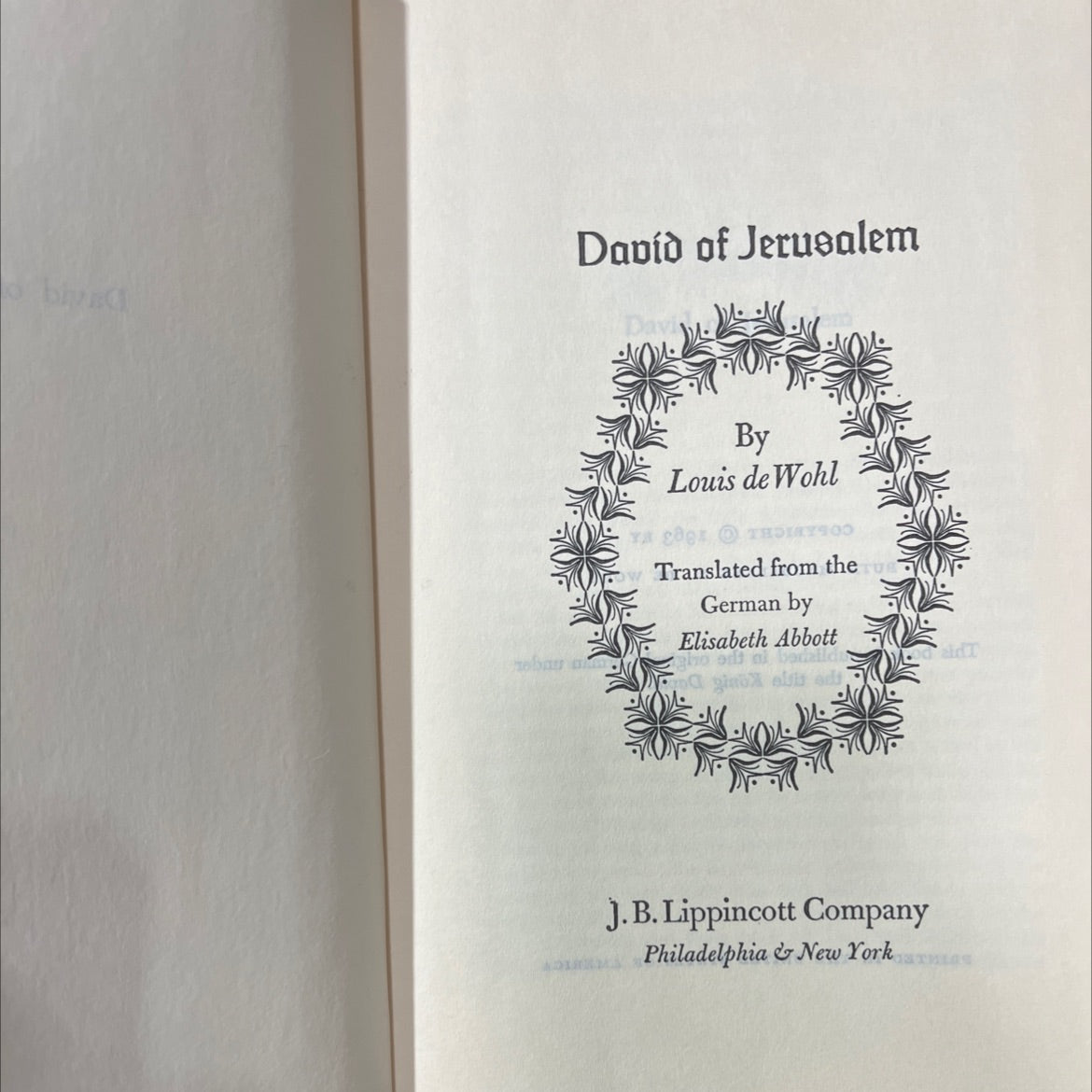 king david book, by louis de wohl, 1963 Hardcover image 2