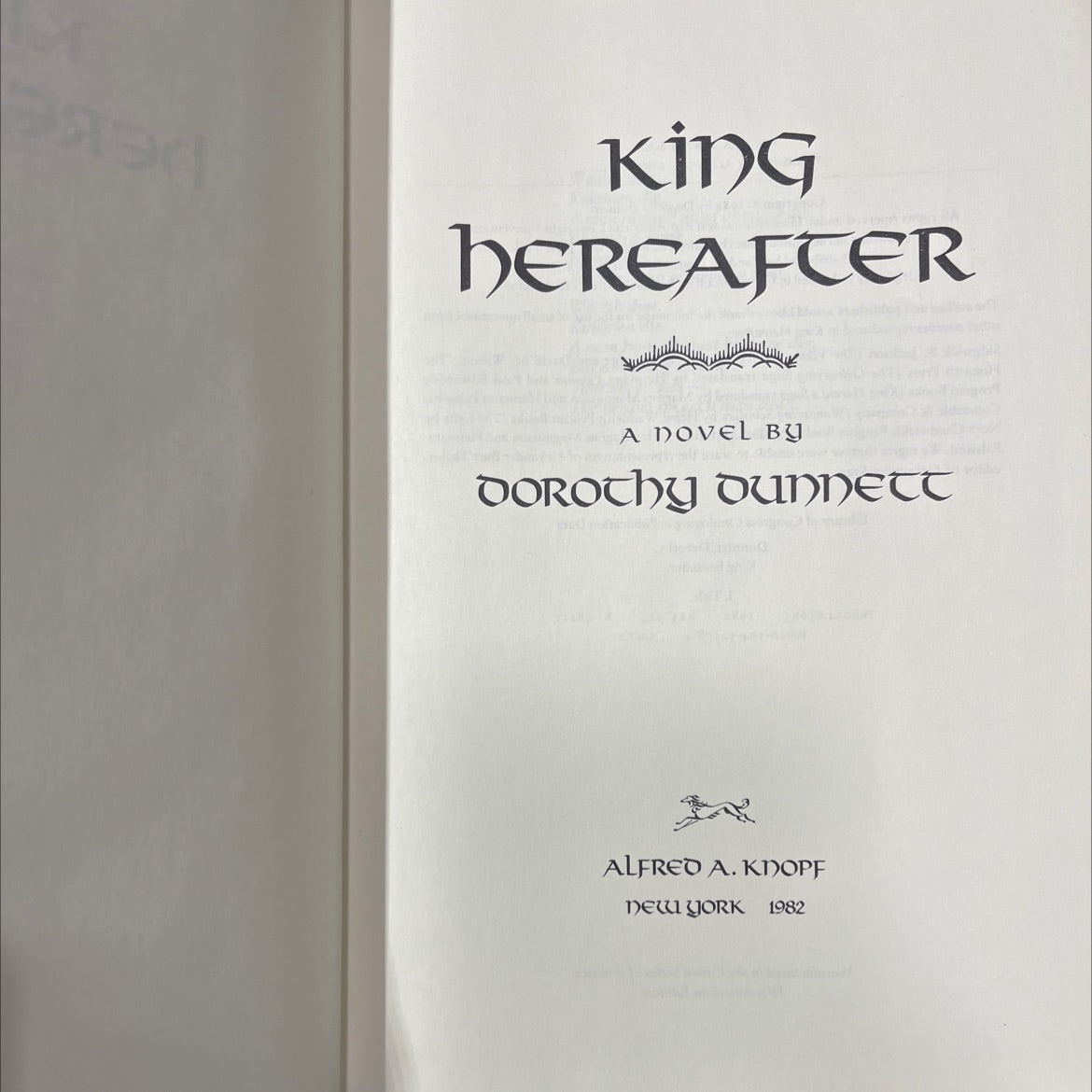 king hereafter book, by dorothy dunnett, 1982 Hardcover image 2