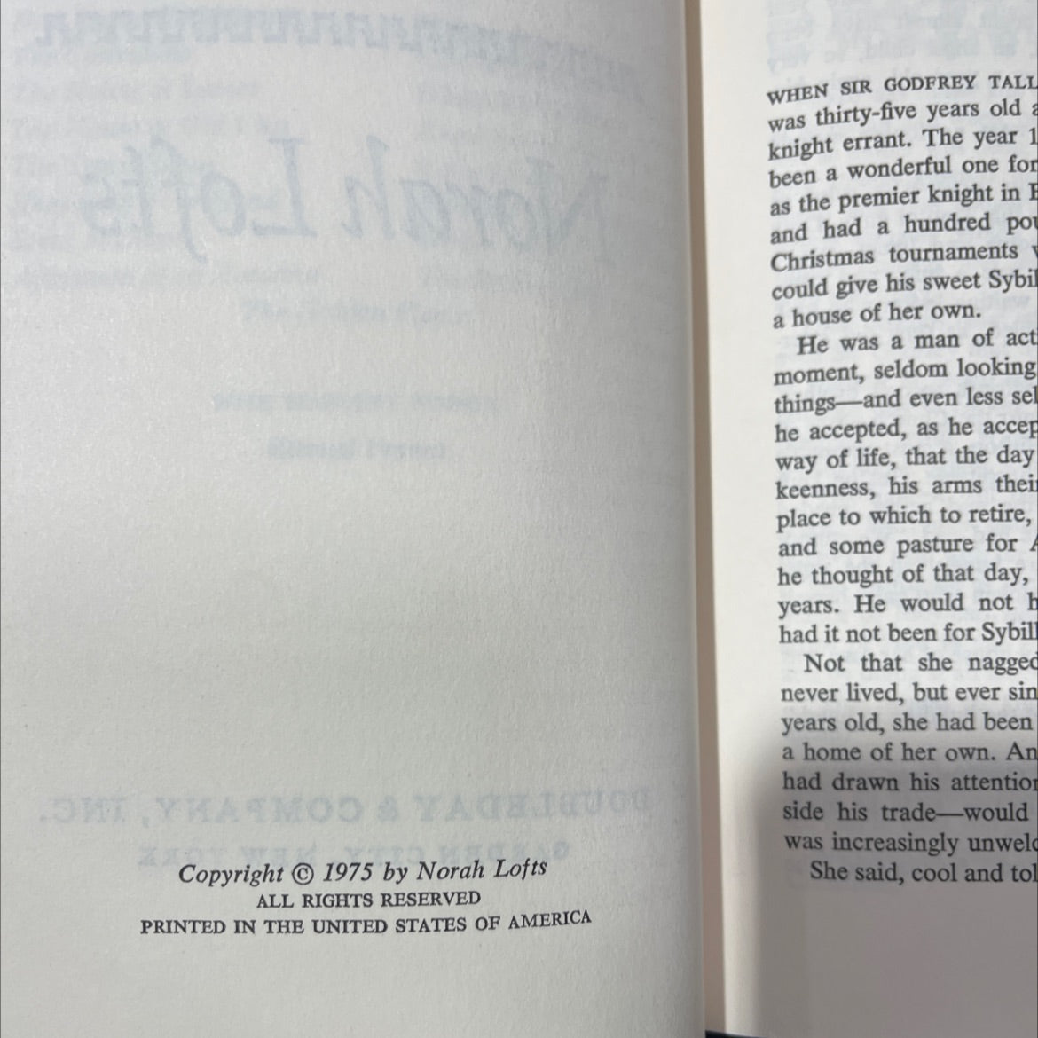 knight's acre book, by Norah Lofts, 1975 Hardcover image 3