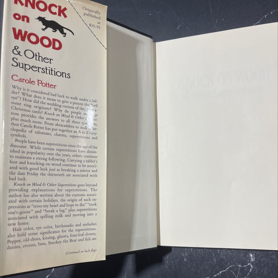 knock on wood & other superstitions book, by Carole Potter, 1984 Hardcover image 4