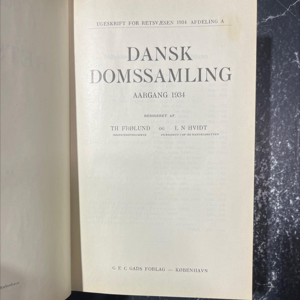 kobenhavn ugeskrift for retsvæsen 1934 afdeling a dansk domssamling aargang 1934 book, by th frølund, ln hvidt, 1934 image 2