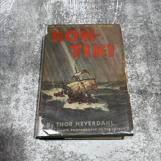 kon-tiki across the pacific by raft book, by thor heyerdahl, 1950 Hardcover image 1