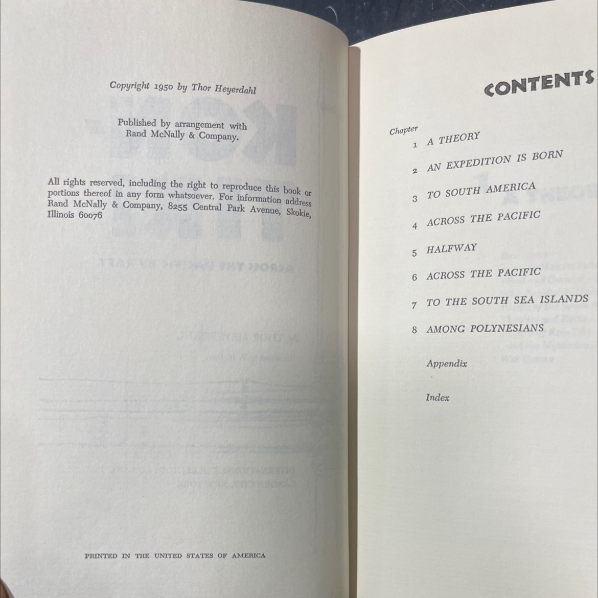 kon-tiki across the pacific by raft book, by thor heyerdahl, 1950 Hardcover image 3