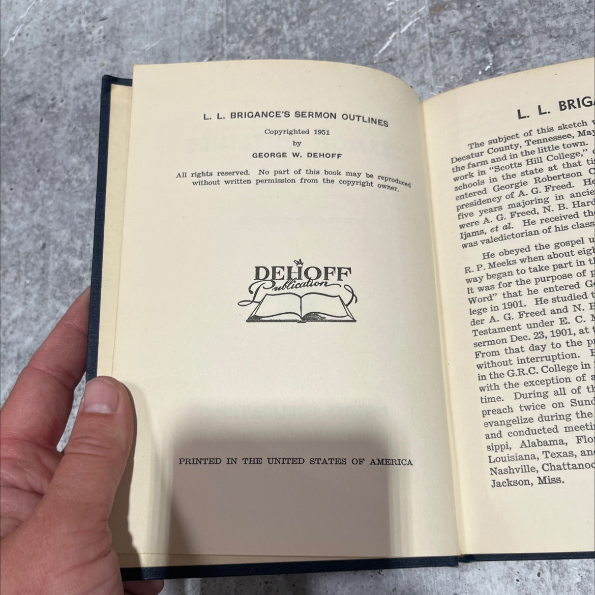 l. l. brigance's sermon outlines book, by e. claude gardner, 1951 Hardcover image 3