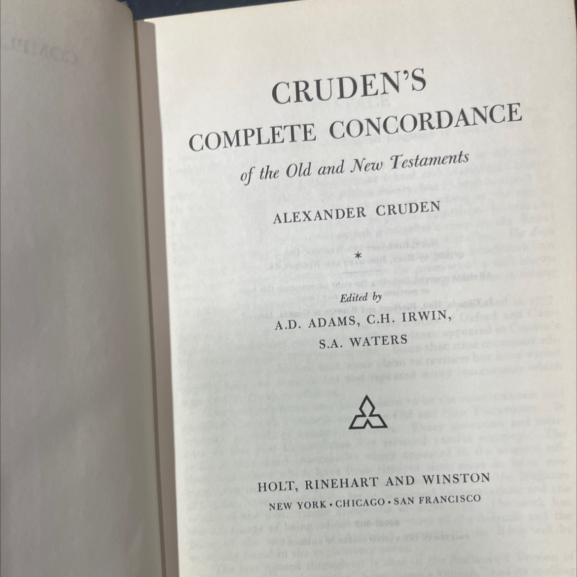 lacd cruden's complete concordance of the old and new testaments book, by alexander cruden, 1949 Leather image 2