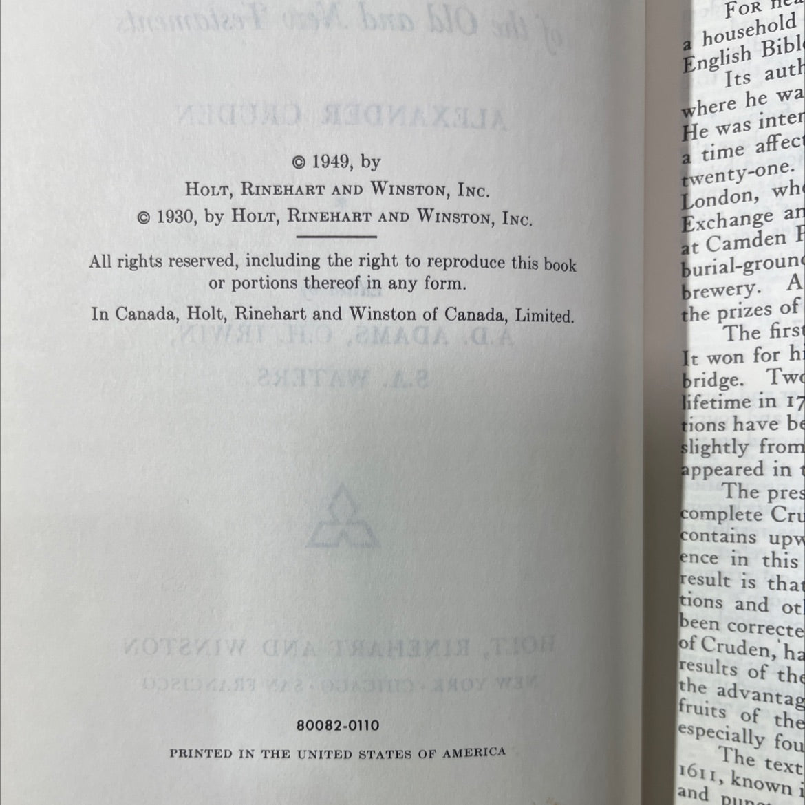 lacd cruden's complete concordance of the old and new testaments book, by alexander cruden, 1949 Leather image 3