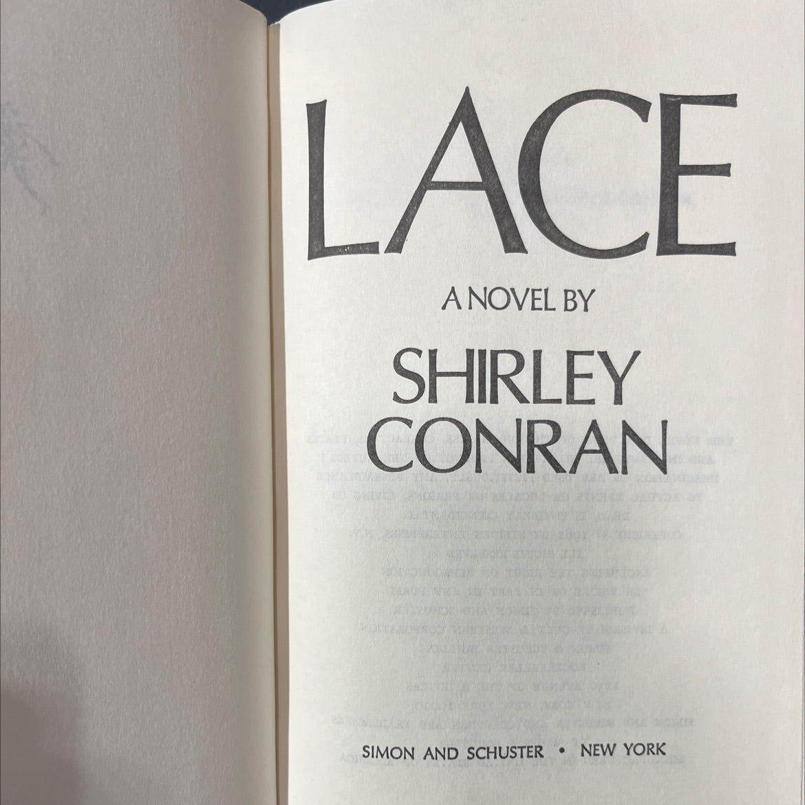 lace book, by shirley conran, 1982 Hardcover image 2