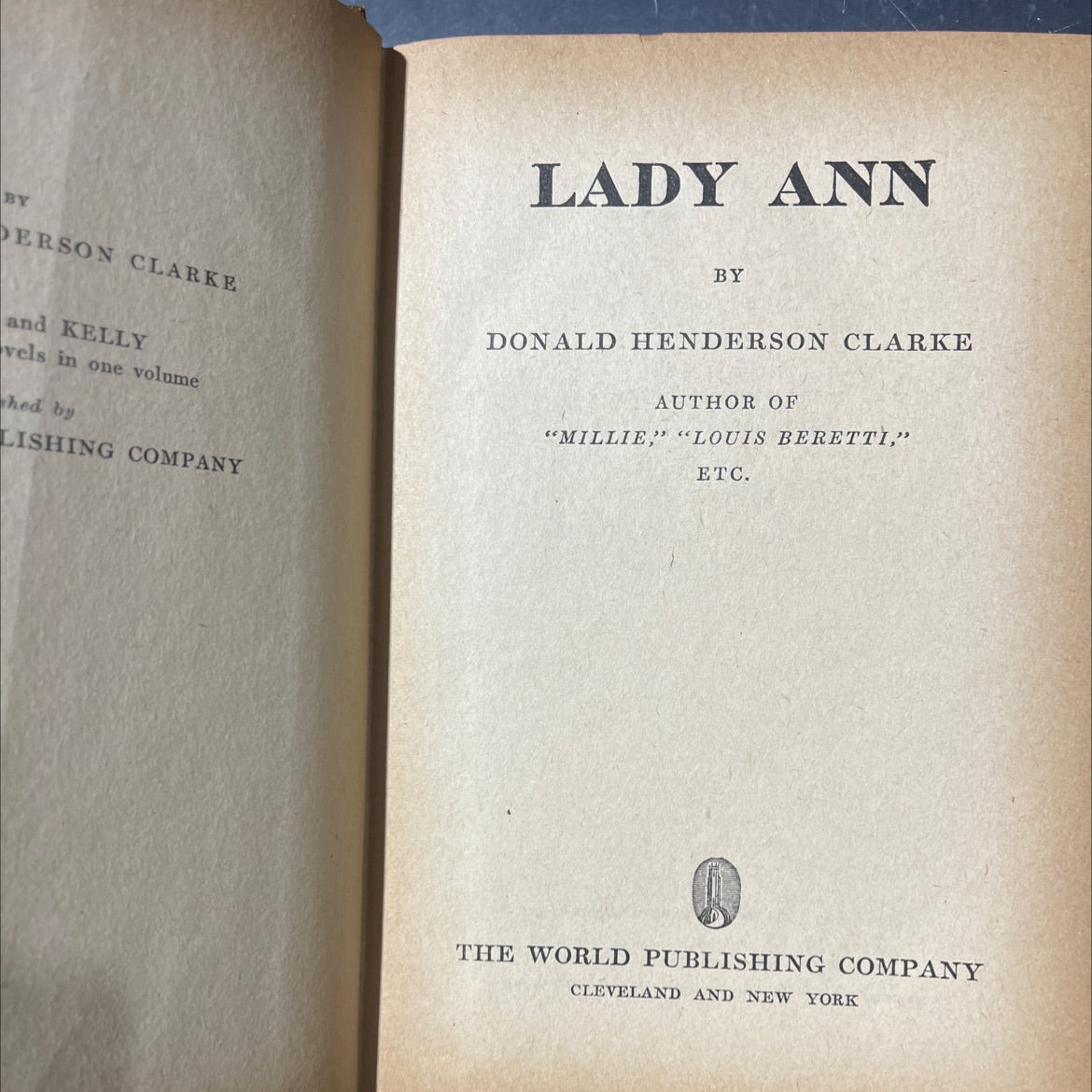 lady ann book, by donald henderson clarke, 1946 Hardcover image 2