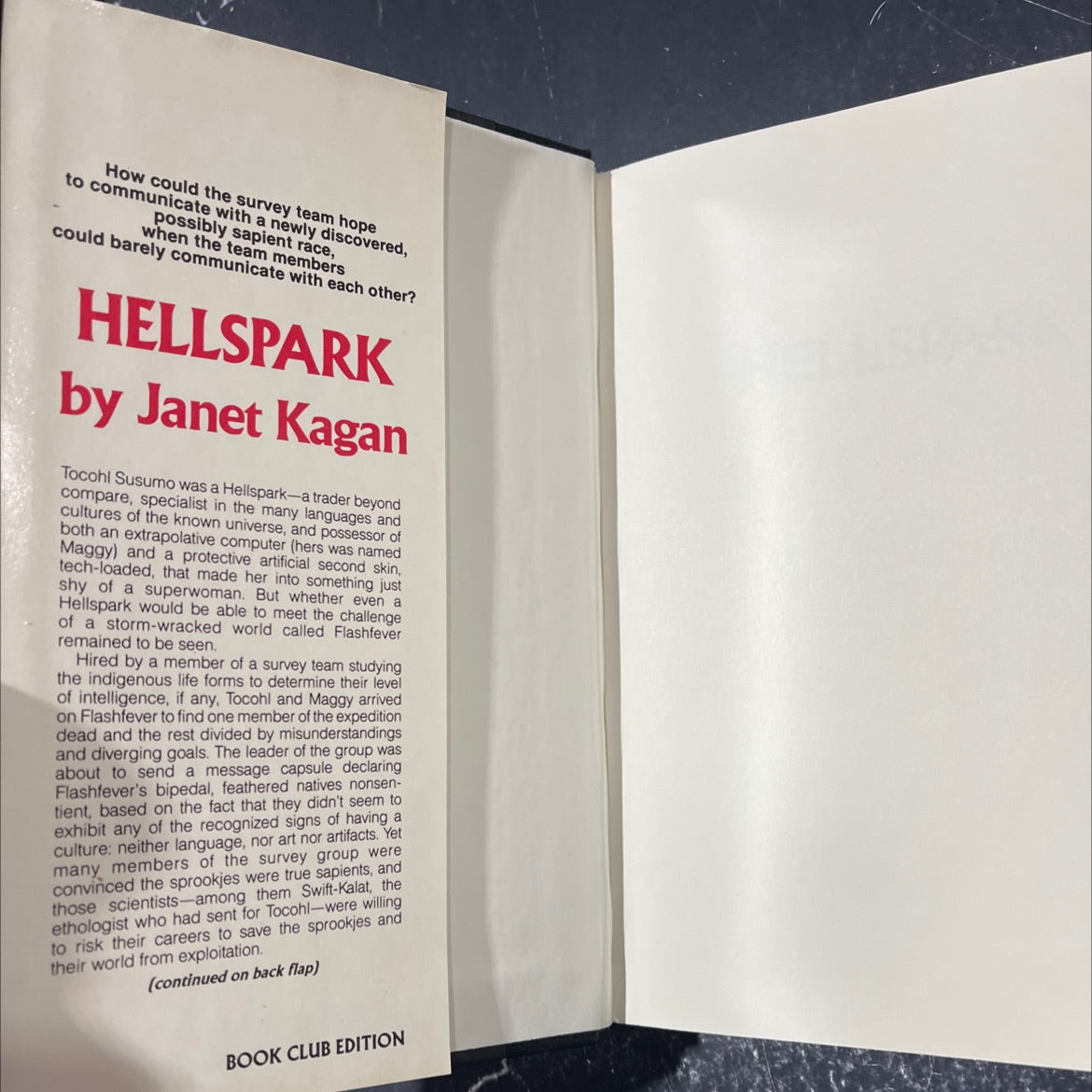 lah hellspark book, by Janet Kagan, 1988 Hardcover image 4