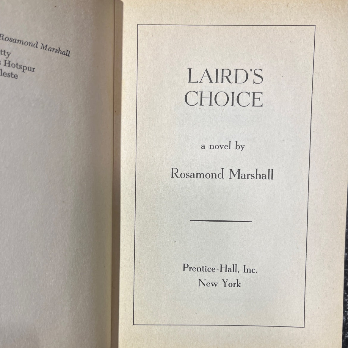 laird's choice book, by rosamond marshall, 1951 Hardcover image 2