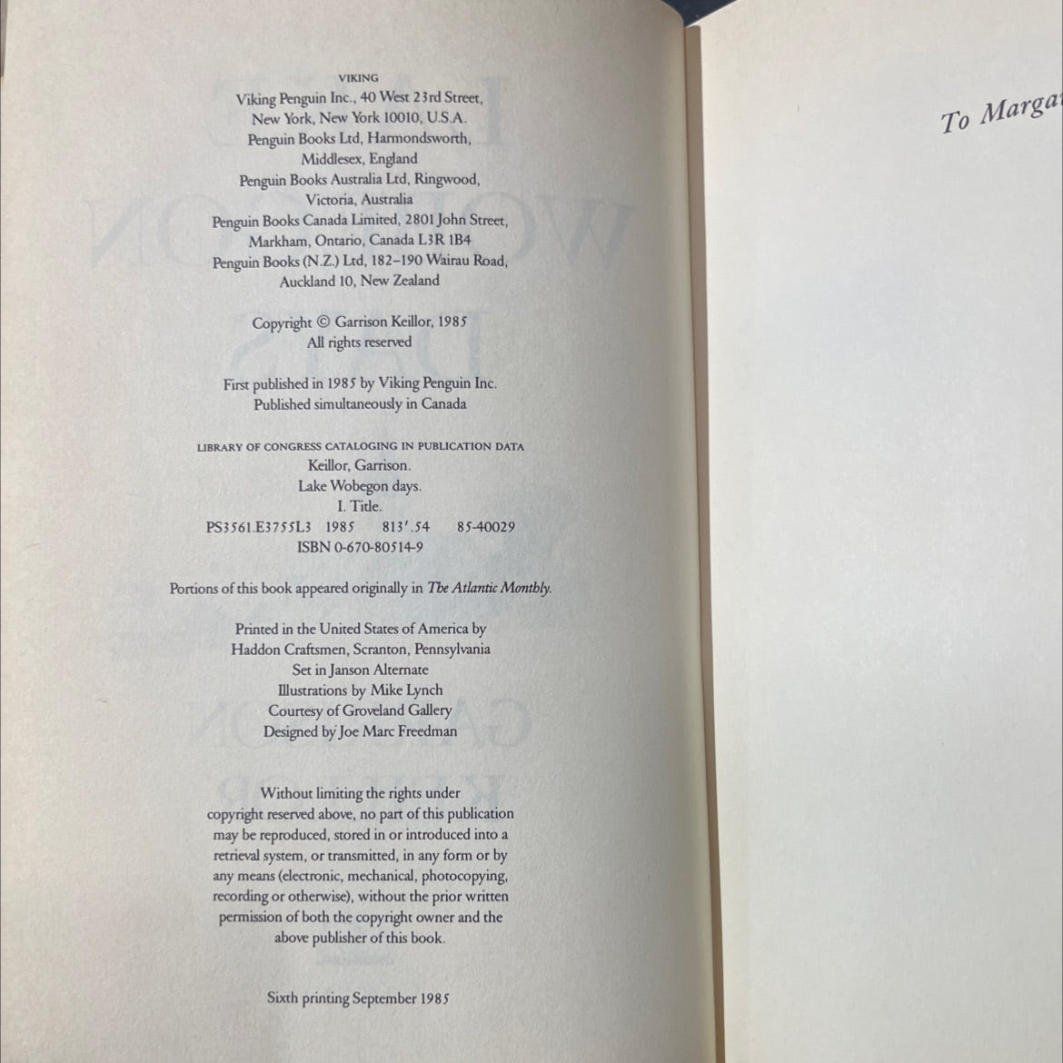 lake wobegon days book, by garrison keillor, 1985 Hardcover image 3