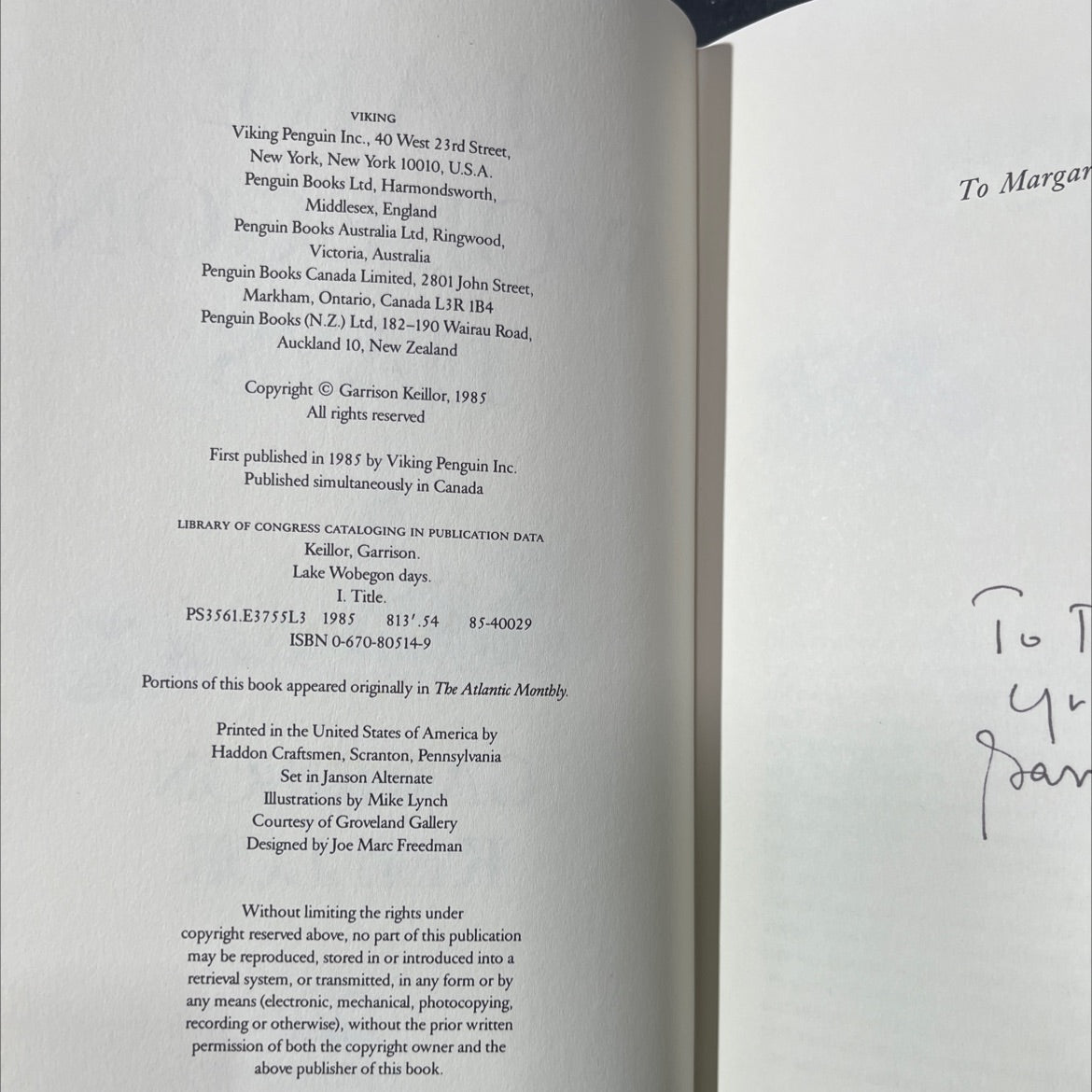 SIGNED lake wobegon days book, by garrison keillor, 1985 Hardcover, Vintage image 3