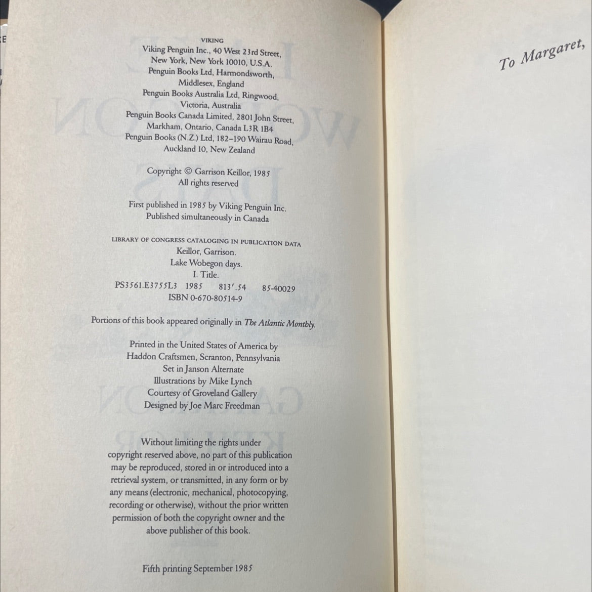 lake wobegon days book, by garrison keillor, 1985 Hardcover image 3