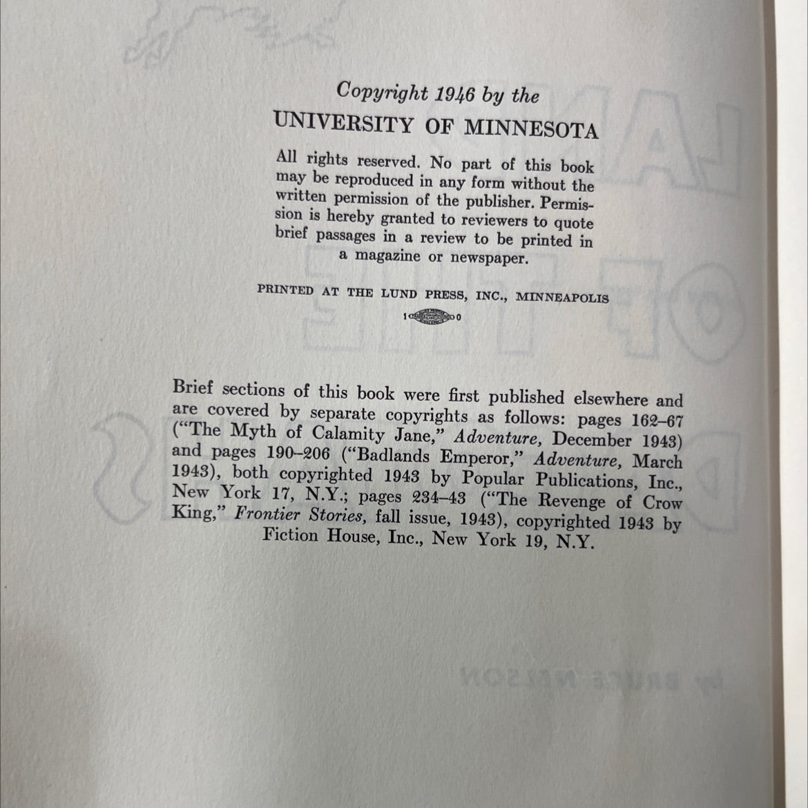 land of the dakotahs book, by bruce nelson, 1946 Hardcover image 3