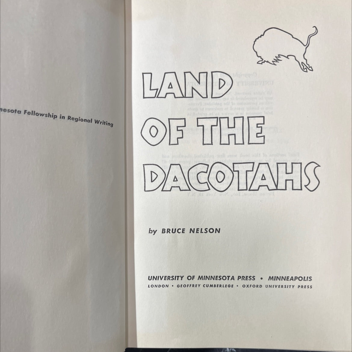 land of the dakotahs book, by bruce nelson, 1946 Hardcover image 2