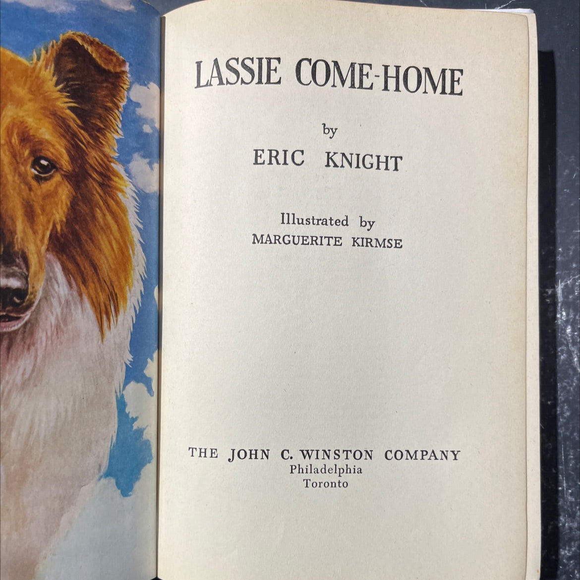 lassie come home book, by eric knight, 1945 Hardcover image 2