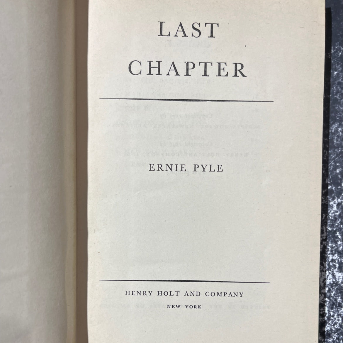 last chapter book, by ernie pyle, 1946 Hardcover image 2