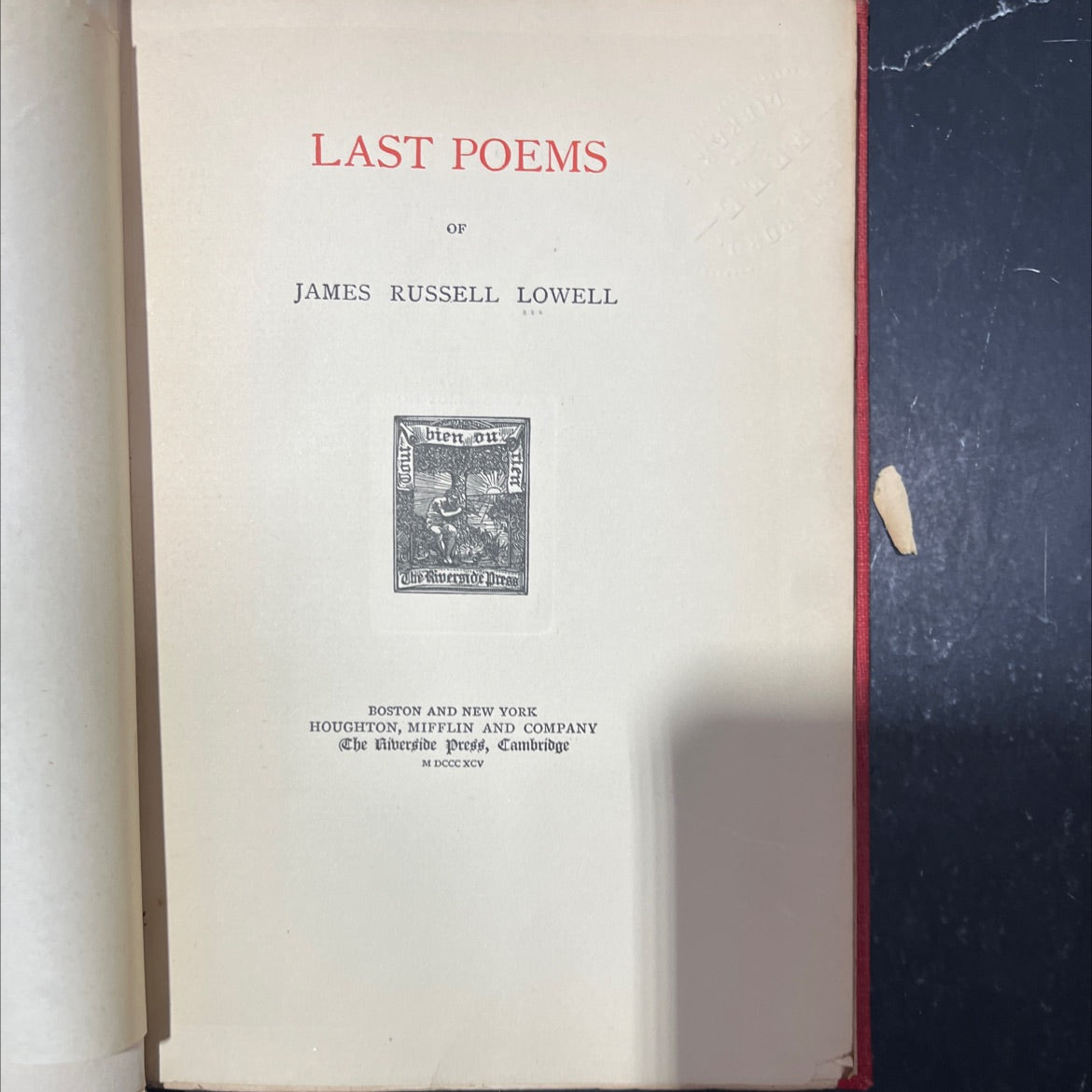 last poems of james russell lowell book, by james russell lowell, 1895 Hardcover image 2
