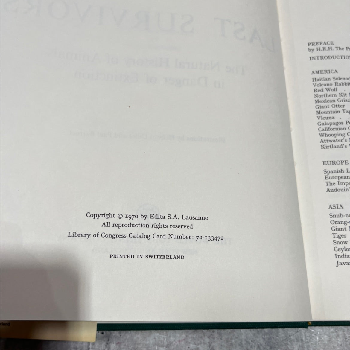 last survivors the natural history of animals in danger of extinction book, by noel simon, paul géroudet, 1970 Hardcover image 3