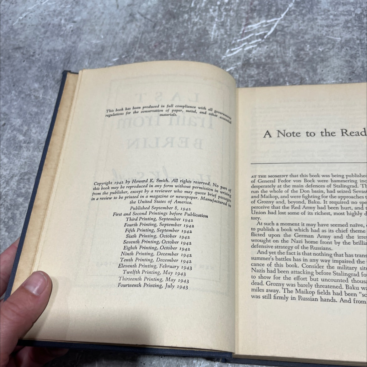 last train from berlin book, by Howard K. Smith, 1943 Hardcover image 3