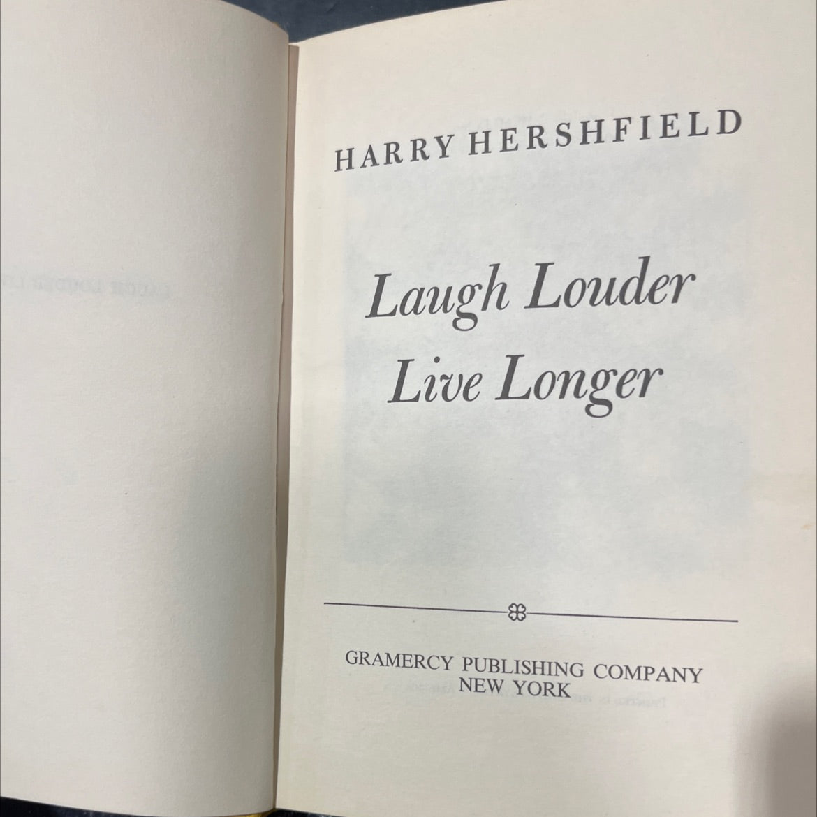 laugh louder live longer book, by harry hershfield, 1959 Hardcover image 2