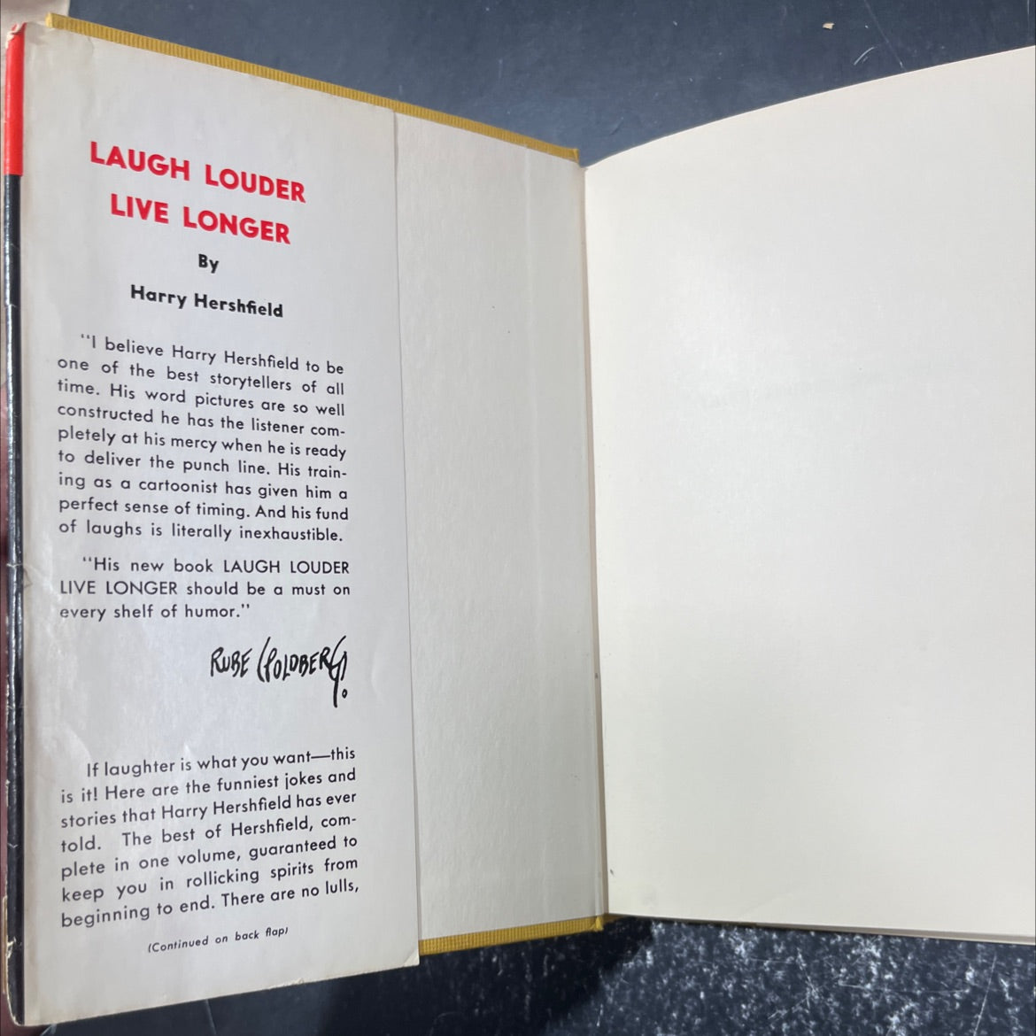 laugh louder live longer book, by harry hershfield, 1959 Hardcover image 4